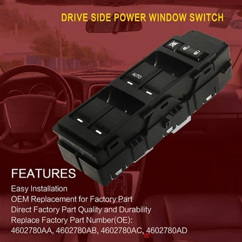 

Driver Side Power Window Lifter Control Switch Panel Regulator Button for Chrysler Dodge Avenger Jeep Compass Patriot F036