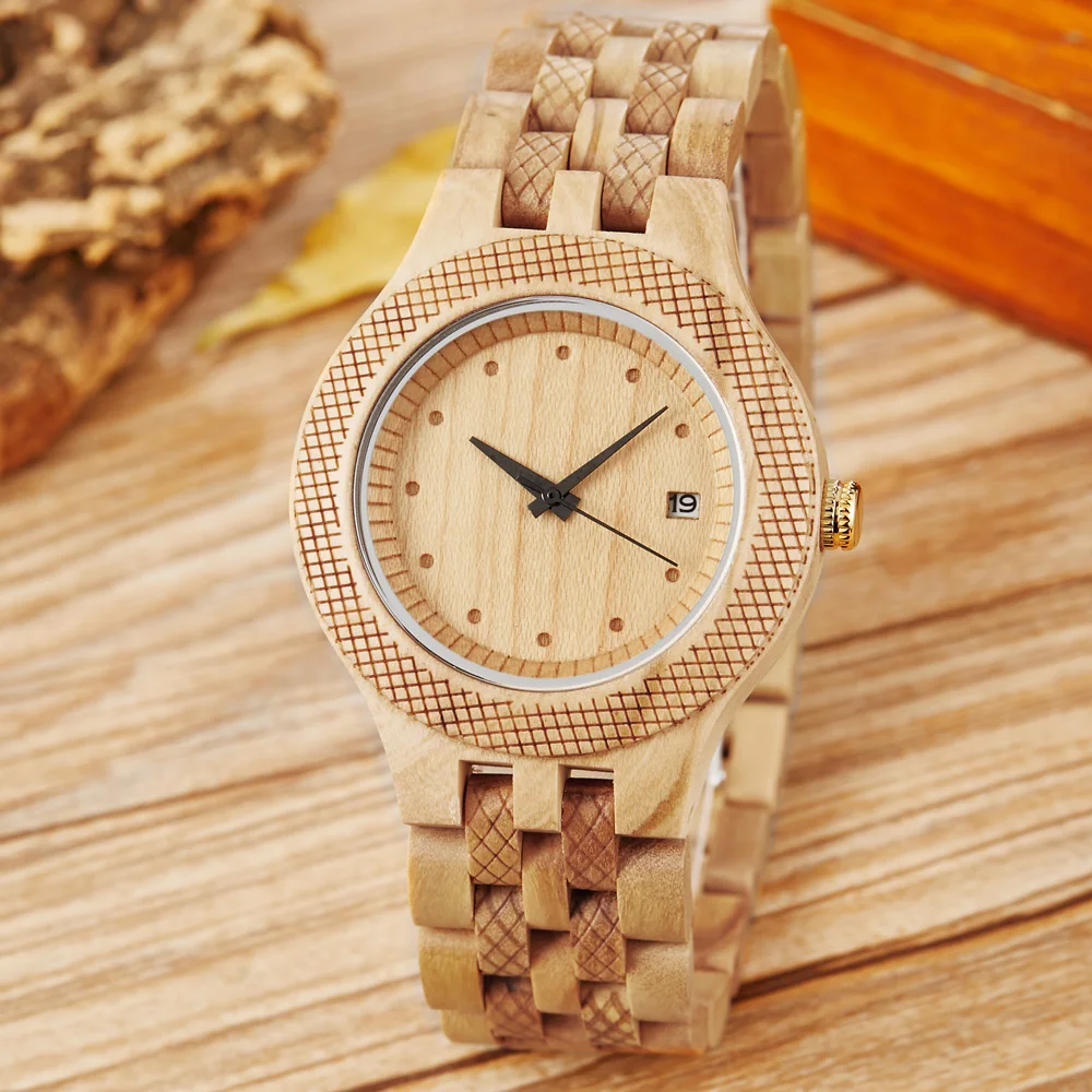 Минималистичные деревянные часы для мужчин и женщин ретро бамбуковые простые с