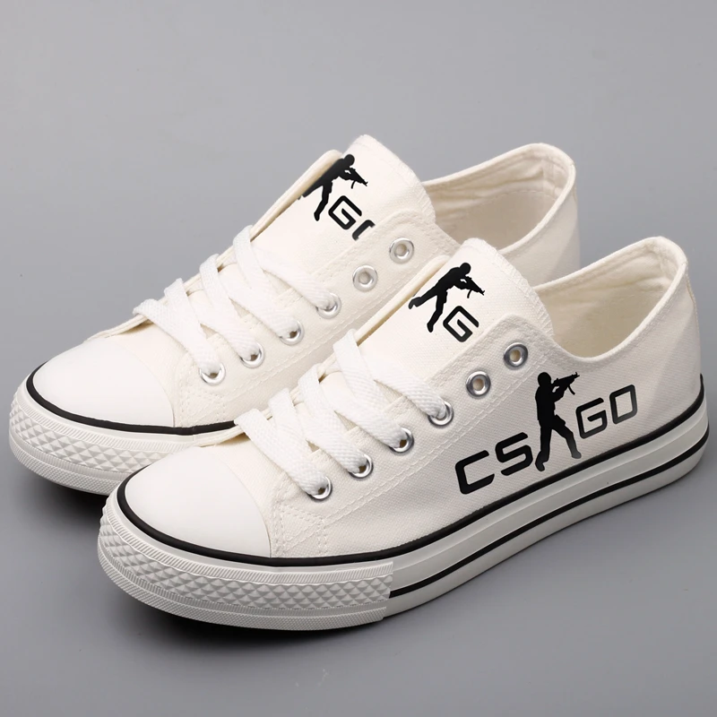 

E-LOV Top Selling Game Fans Printed Canvas Shoes Customized Letters Printing Casual Walking Oxford Shoe Women Flat Espadrilles