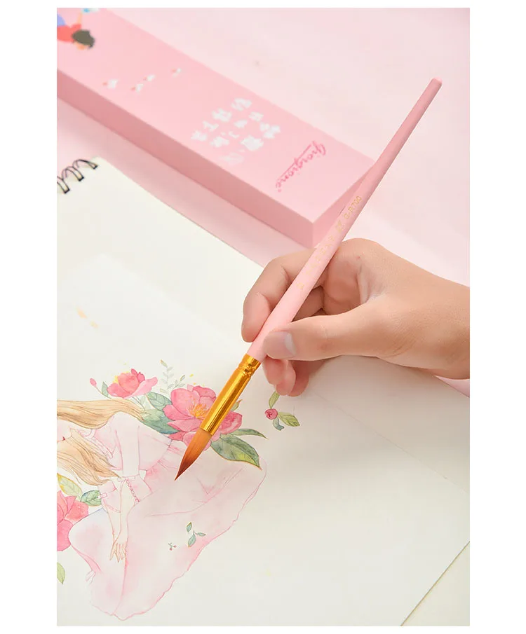Sonho Perseguir Série Cabeça Redonda Náilon Paintbrush Suite Iniciante Adulto Profissional Desenho Arte Pintura Aquarela Escova Conjunto 7 Pçs 13 Pincéis de pintura