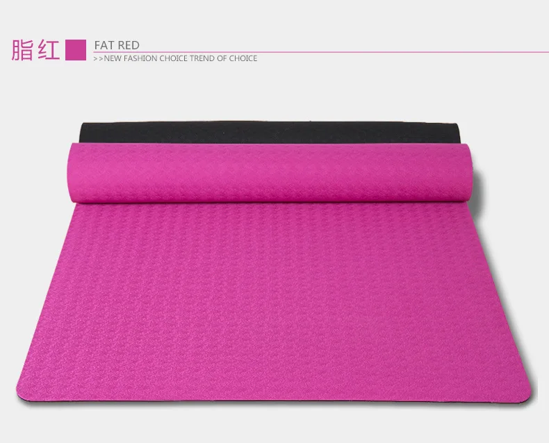 Tpe коврик для йоги апгрейд нескользящий 71 см расширяющийся 6 мм коврик для фитнеса и йоги - Цвет: Красный