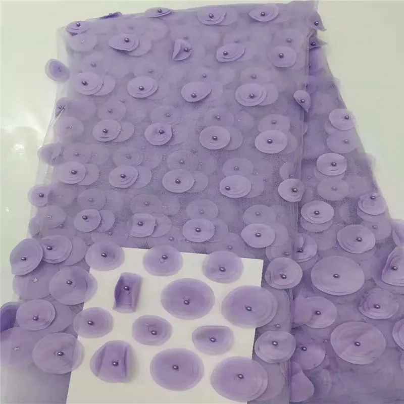 African lace fabric 2018 high quality lace beads french lace fabrics african tulle fabric african 3d lace fabric 2018     BH5-16