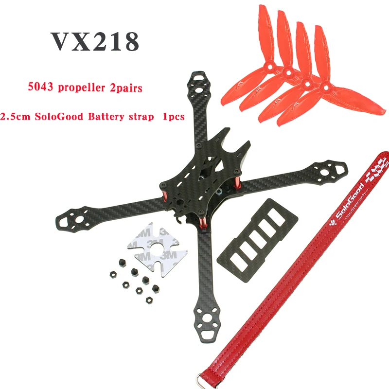 Карбоновая рама AlfaRC Raptor VX218, 18 мм, 6 мм, 5 дюймов, 2 пары, 5043 пропеллеров, 2,5 см, SoloGood, набор батарей с рамкой для дрона|Детали и аксессуары| | АлиЭкспресс