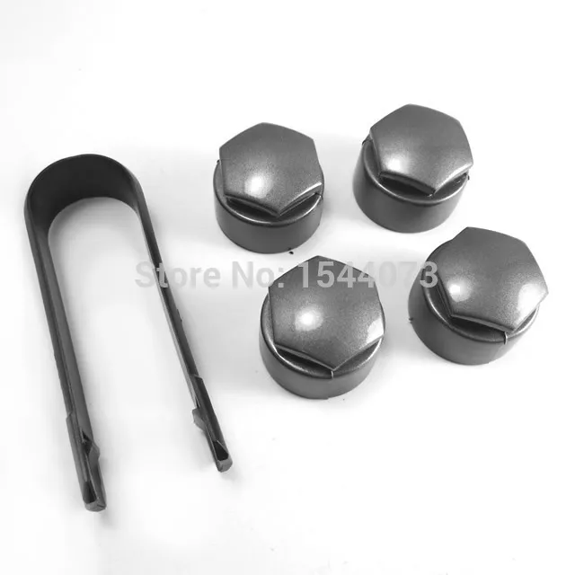 Genuine Quality 4x Grey LOCKING TYPE 21mm Wheel Lug Nut Center Cover