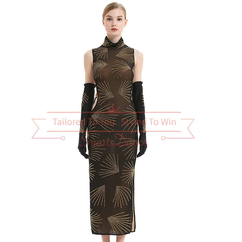 

black rumba dance clothes cha cha dance competition costumes rhythm dance dresses tango competition dresses custom made