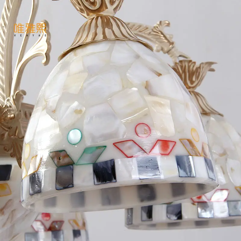 Золотые люстры антикварная лампа бра tiffany light conch glass для спальни гостиной