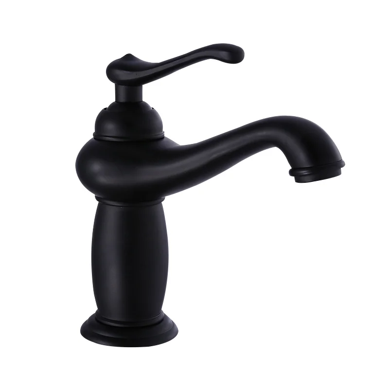 All copper black matte sanding faucet black high pole basin faucet