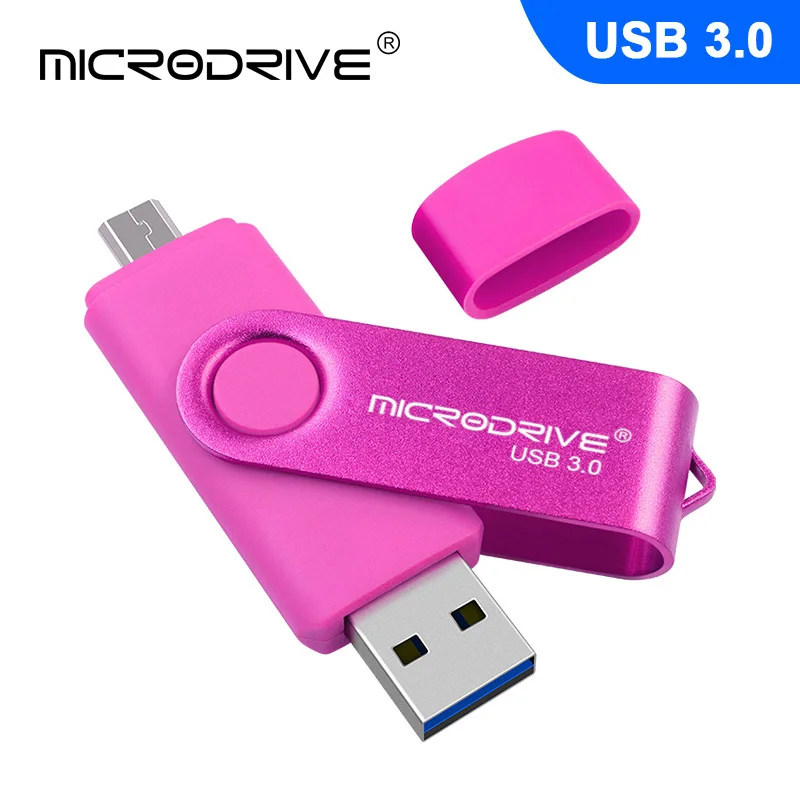 Цветной флеш-накопитель usb3.0 OTG 16 ГБ 32 ГБ usb флеш-накопитель 64 ГБ флеш-накопитель 128 ГБ usb карта памяти для Android - Цвет: Pink