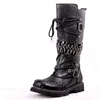 2022 punk sur genou bottes hautes hommes bottes militaires en cuir de vache naturel hommes longues bottes de neige imperméables bottes de moto équestre ► Photo 3/3