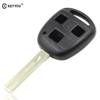 

KEYYOU 3 Buttons Remote Fob Case Replacement Car Key Shell For Lexus RX300 ES300 With 39mm Blade