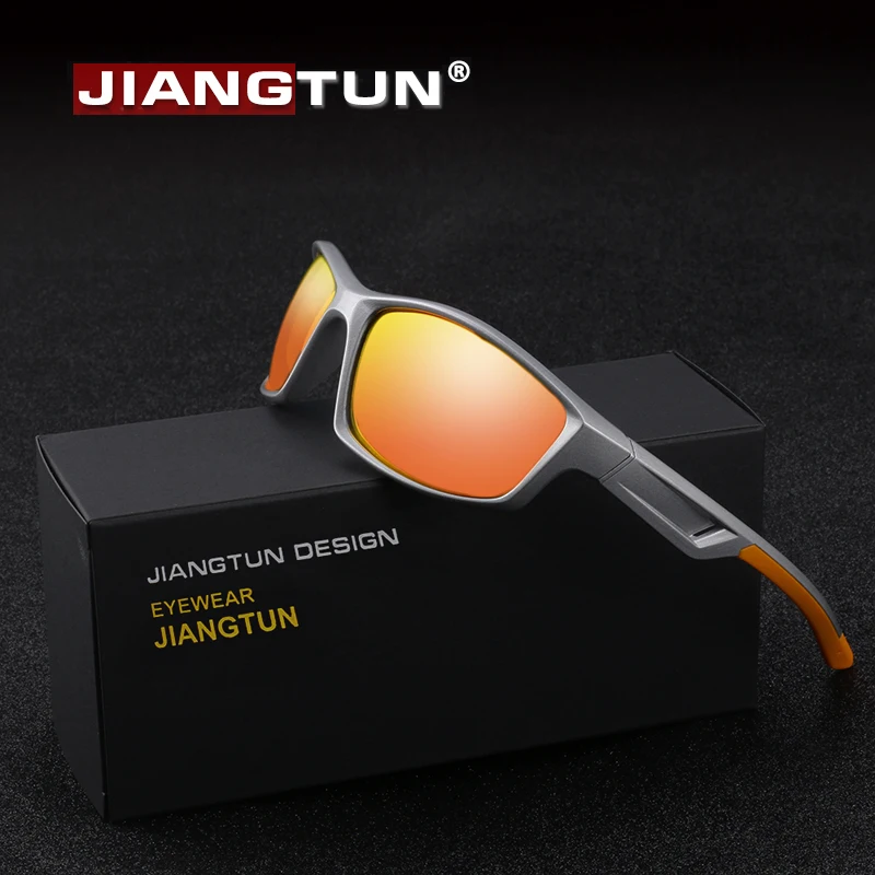 

JIANGTUN Top Quality Men Polarized Sports Sunglasses 2019 New Design Vintage Anti-UV400 TR90 Sun Glasses Male Safe Eyewear