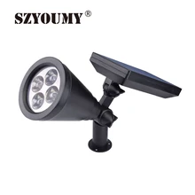 Солнечная батарея szyoumy Мощность светодиодные водонепроницаемые лампы открытый садовые точечные светильники Спайк Газон лампа для ландшафтного освещения прожекторное освещение