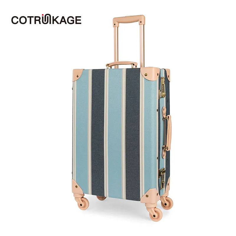 COTRUNKAGE 20 &quot24&quot 26 &quotхолщовый женский дорожный винтажный чемодан в твердом