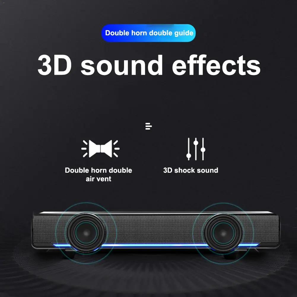 V96 компьютерный динамик, сабвуфер, домашняя Нескользящая полоска, мультимедийное шумоподавление, высокое качество звука, быстрая, 3D звук