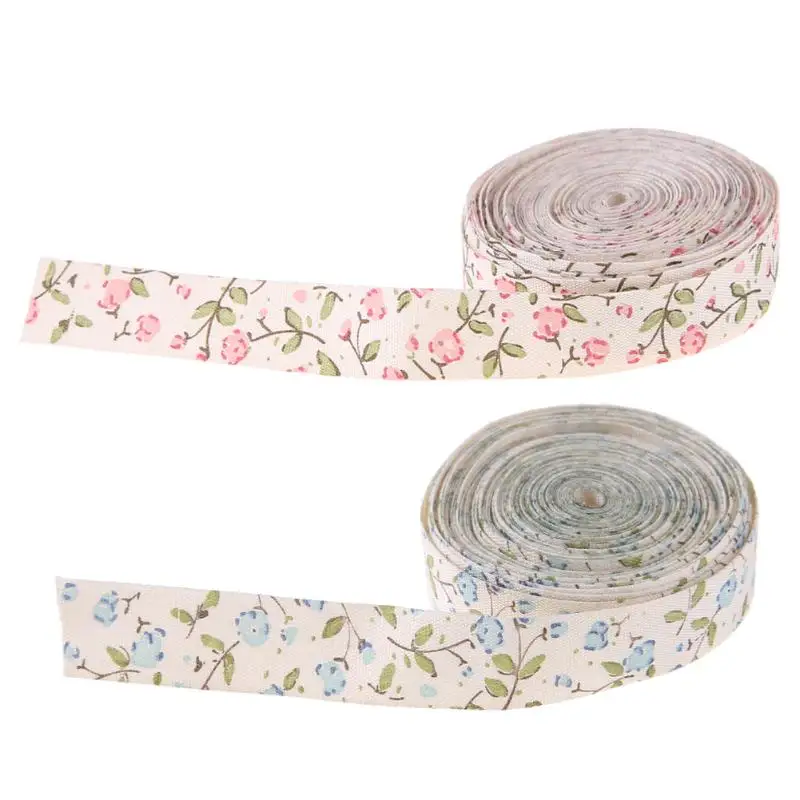 

5 Yard Floral Ribbon Clothing Tape Label Flower Printed Cloth Tape for DIY Craft Bowknot Decorating Gift Box Sewing Accessories