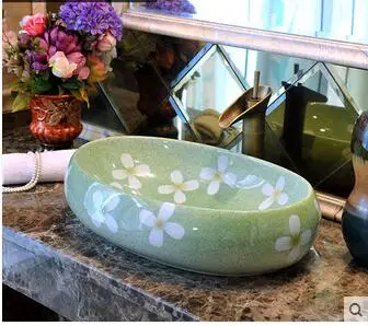 

The new product enlarging the basin of the oval ceramic art table basin lavatory basin - elegant chrysanthemum
