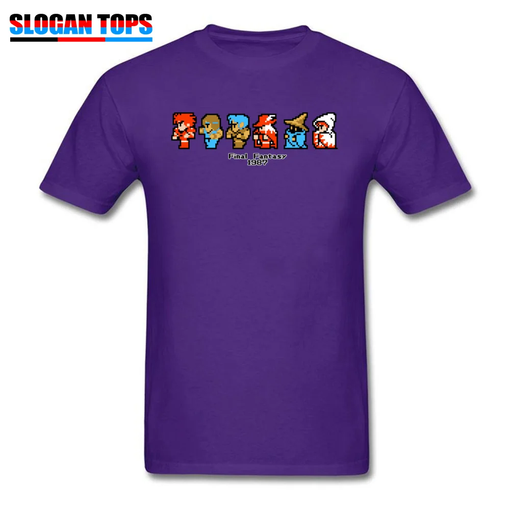 Final Fantasy I Cast 30651 Group NEW YEAR DAY Pure Cotton O Neck Men's Tees Geek Tee Shirt 2018 Newest Short Sleeve T Shirts Final Fantasy I Cast 30651 purple