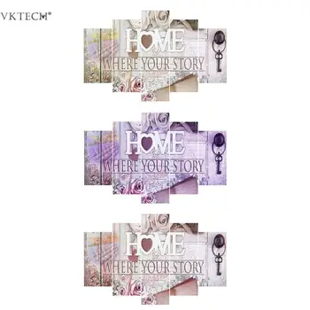 Home Story 5D DIY Full Drill Diamond Painting 5-pictures Combination Mosaic Sweet Home Embroidery Kit Home Decor Wall Sticker