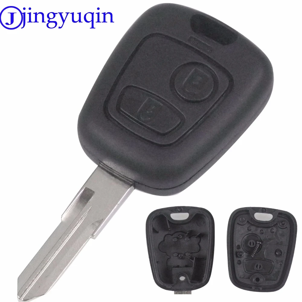 

jingyuqin 2 Buttons Uncut Blade Remote Key Fob Controller Cover Case For PEUGEOT 307 Replacement Key Shell
