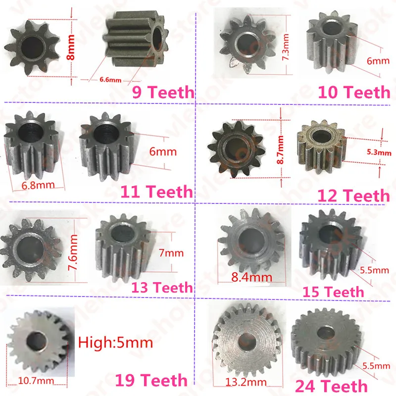 Зубчатая передача 9 T 10T 11T 12T 13T 15T 19 24T для RS550 BOSCH MAKITA DEWALT HITACHI Milwaukee WORX мотор 10 11 12 13 15