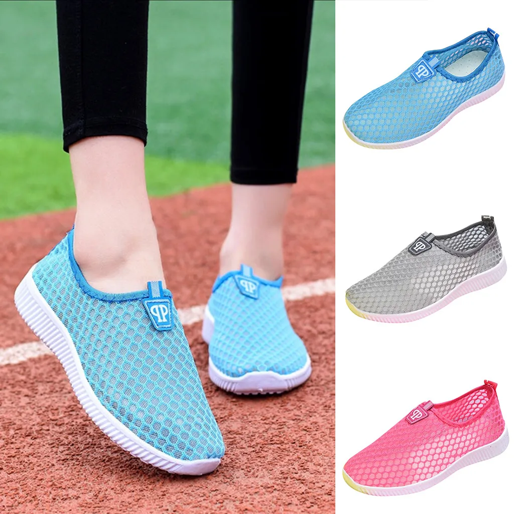 

MUQGEW Fashion Women's Mesh Flat With Slip On Footwear Female Casual Breathable Lightweight Loafers Soft Woman Shoes Hot Style
