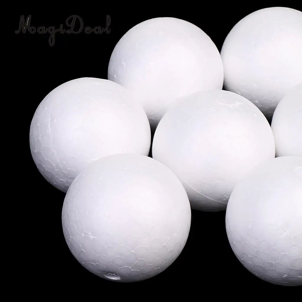  MagiDeal 10pcs Modelling Craft Polystyrene Foam Balls Christmas Decoration Hanging Pendant DIY Home Party Holiday 5cm White