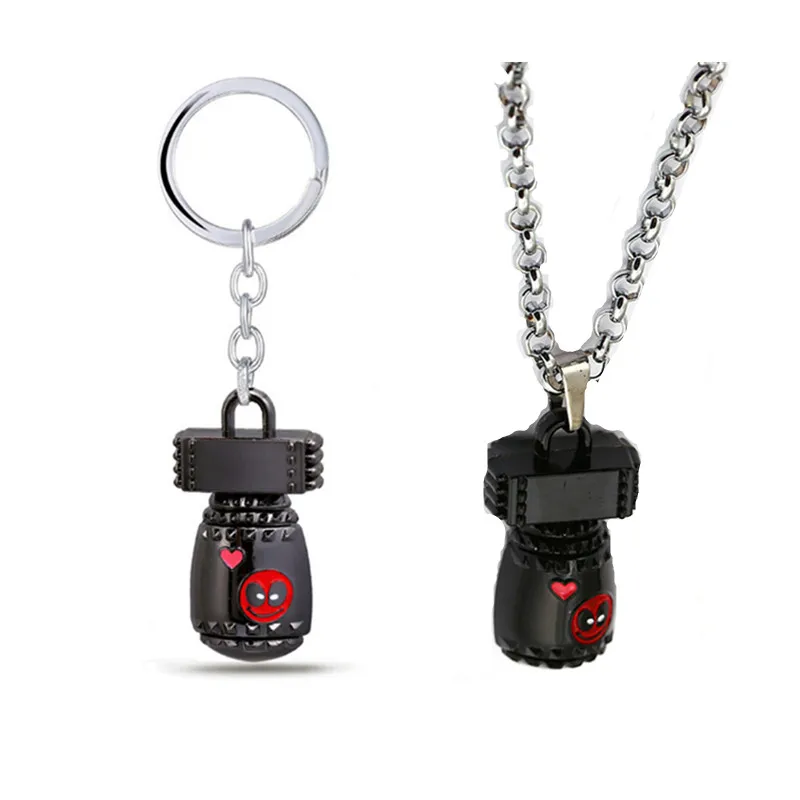 

5 PCS/Lot Movie Deadpool 2 Necklace 3D model Alloy Pendant keychain Bag Pendant Necklace Jewelry For Holder Gifts