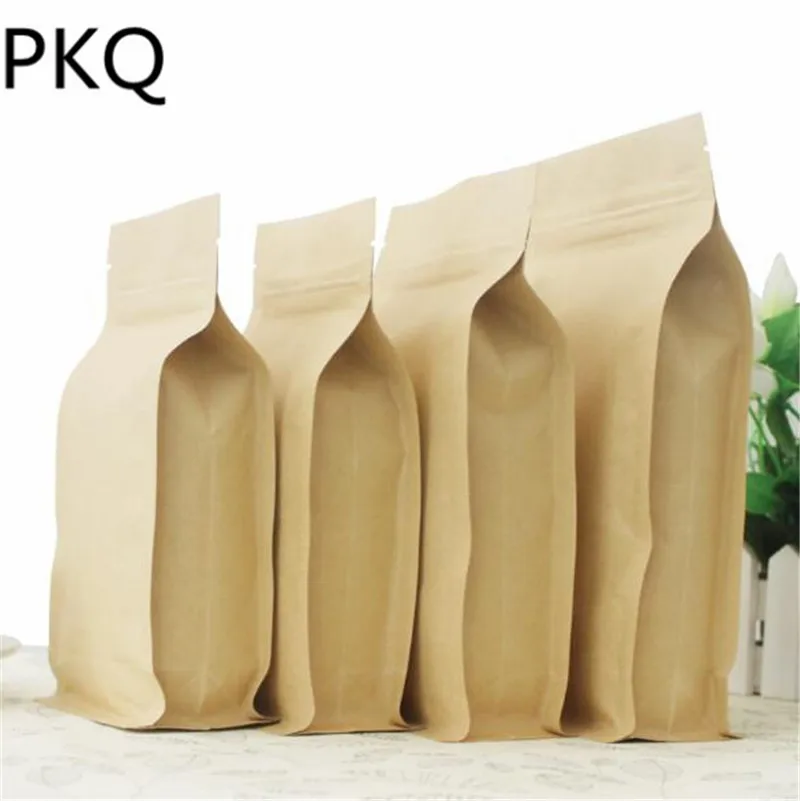 Коричневые крафт-бумажные пакеты ziplock подарочная упаковка для конфет печенья