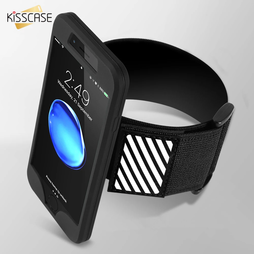 

KISSCASE Silicone Sport Phone Bag Case For iPhone 7 GYM Running Arm Band Phone Cases For iPhone 7 Plus Belt Detachable Cover