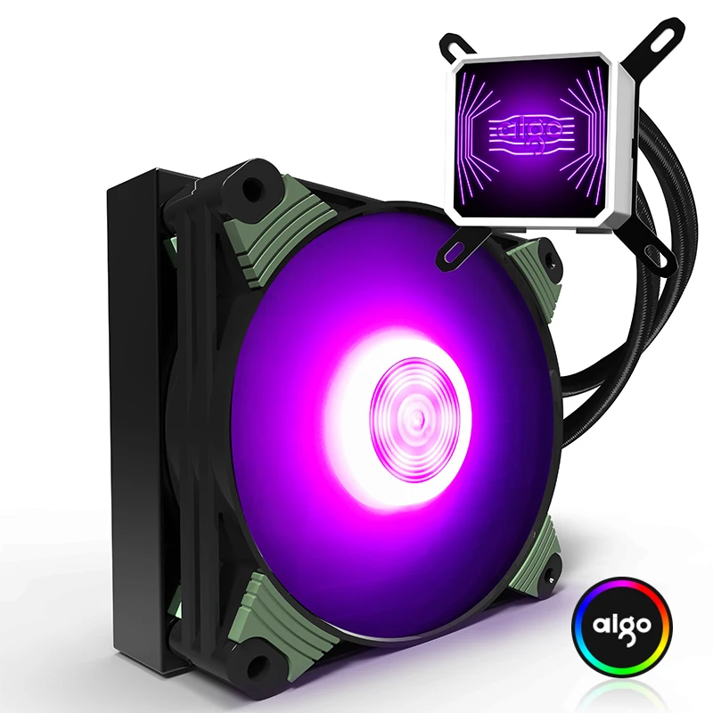 Aigo радиатор водяного охлаждения процессора RGB Жидкий чехол для компьютера кулер cpu тихий 3Pin кулер водяного охлаждения LGA 775/115x/AM2/AM3/AM4