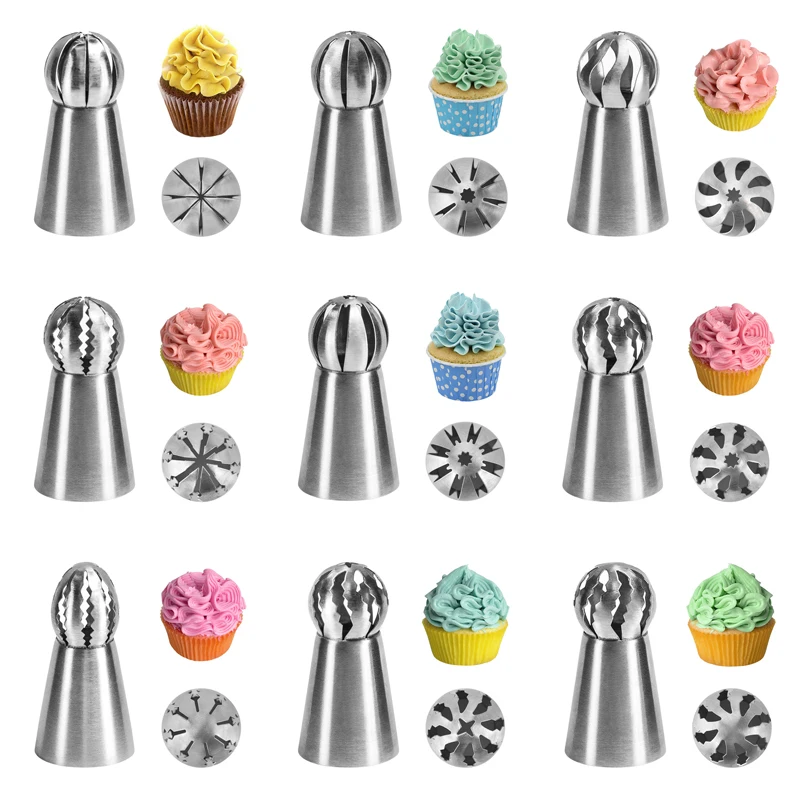 

TTLIFE Russian Ball Nozzle for Cake Decorting Tool Stainless Steel Pastry Nozzle Icing Piping Tip Fondant Nozzle for Pastry Tool