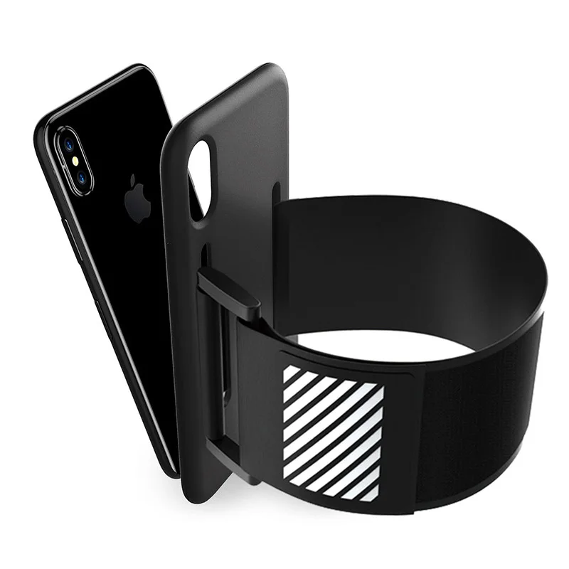 Silicone Armband Case For iPhone X Multi-function Sports Running Armband For iPhone Xs X Acrylic Fibers Universal Phone Bag Case
