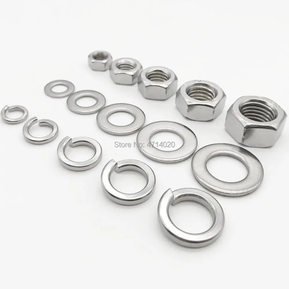 Mechanical Parts Spring Washer 1/50/100pcs-Multiple specifications GB93 A2 304 Stainless Steel Spring Split Lock Washer Elastic Gasket Size : 100pcs M2.5