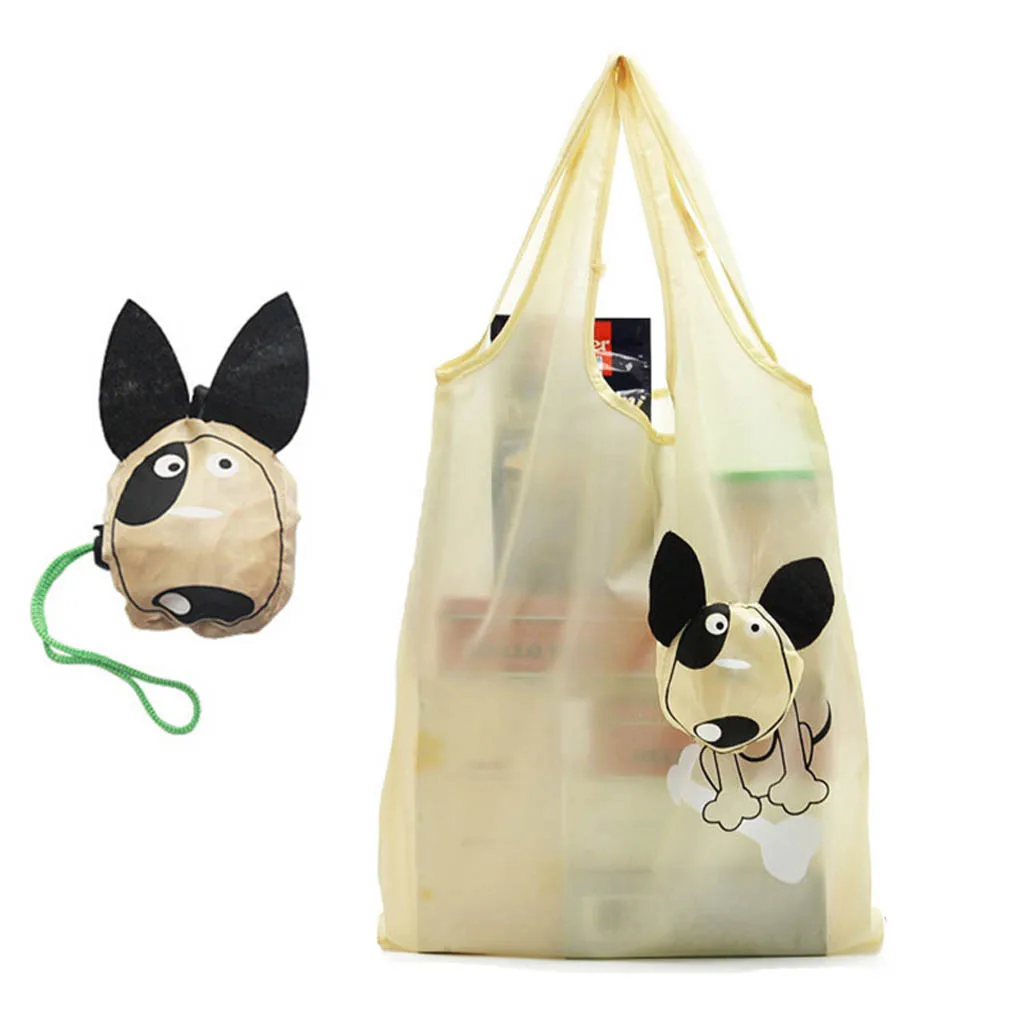 Женская сумка для покупок с персонажем из мультфильма милая собака унисекс Складная повседневная сумка дорожная сумка-мессенджер большой водонепроницаемый пакет для хранения фруктов