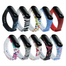 1pc Printing Silicone Bracelet Strap Wristband Wrist Band Replacement Strap For Xiaomi Mi Band 3 Watch Smart Watch Accessories