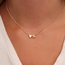 FAMSHIN модное персонализированное ожерелье с подвеской в виде буквы алфавита в форме сердца и сердца, оригинальное ожерелье s, подвески для женщин, мини-ювелирная цепочка