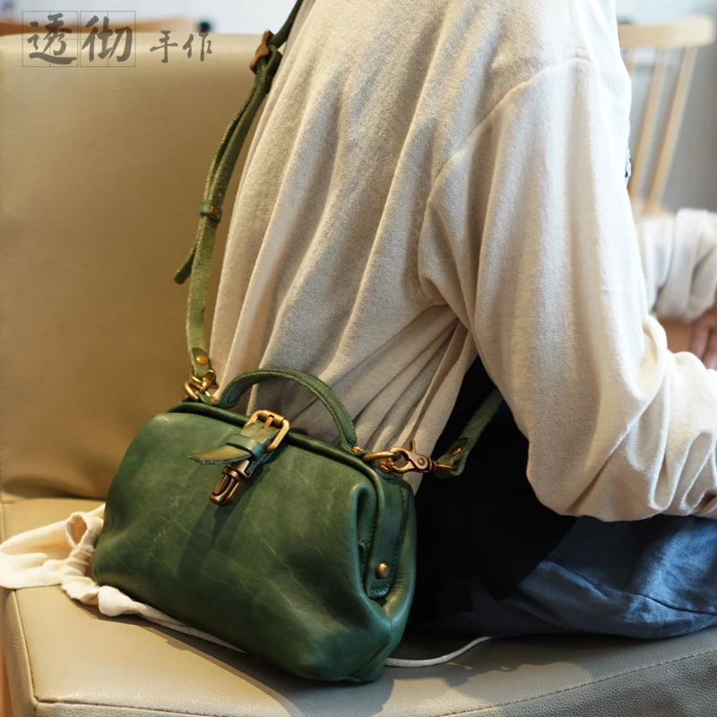 Женская сумка через плечо, роскошные сумки из натуральной кожи, маленькая сумка для женщин, дизайнерская летняя сумка через плечо для женщин, кожаная милая сумка - Цвет: to thforest green
