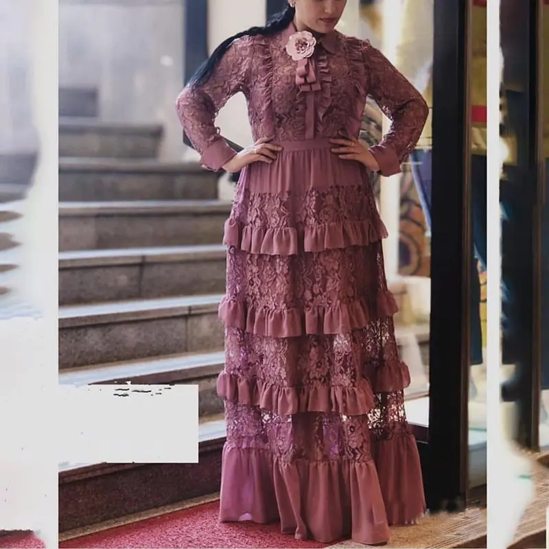 

Summer Sexy White Elegant African Sweet Women Long Dresses Lace Mesh Pink Plus Size Party Black Female Fashion Chic Maxi Dress