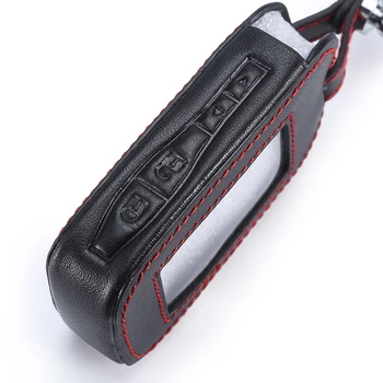 

Leather Key Cover For Starline E90 E91 E60 E61 E62 LCD Remote Control Only Two Way Car Alarm Keychain Case