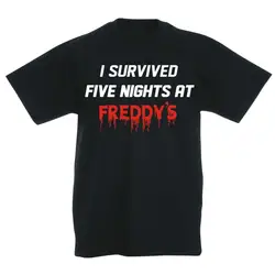 Пять ночей у Фредди "я выжил" Дети футболка новая футболка Для мужчин футболки брендовая одежда Забавные топы с короткими рукавами топы