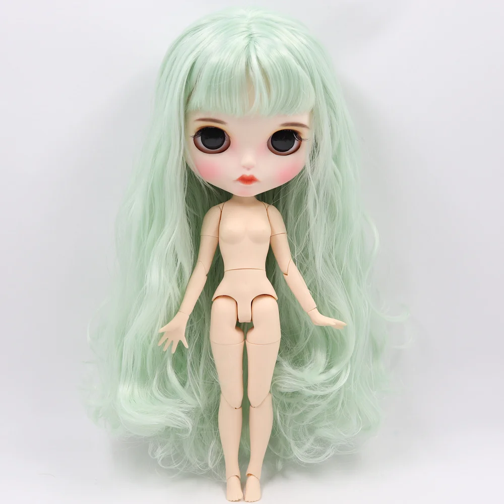 Scarlett – Premium Custom Neo Blythe Doll with Green Hair, White Skin & Matte Pouty Face 5