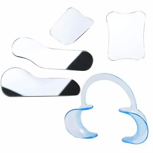 

4pcs Dental Ortho 1-sided SS Photographic Mirrors + 2pcs Cheek Retractors C type