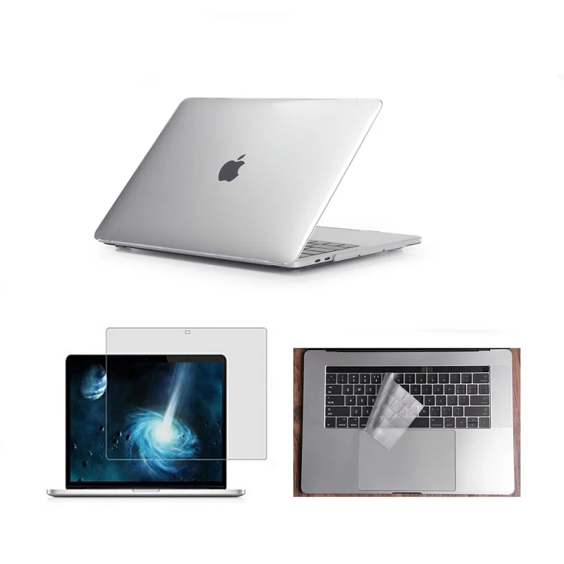 Crystal Clear laptop Hard Case Shell+Keyboard Cover+Screen Film only For Apple MacBook Pro 13 Air New Model A1932 Release 2018