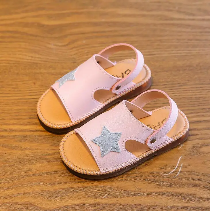 

Baby Kids Star Cut-outs Beach Sandals Shoes Summer New Children Girls Slip-on Slides Shoes Size 21-30