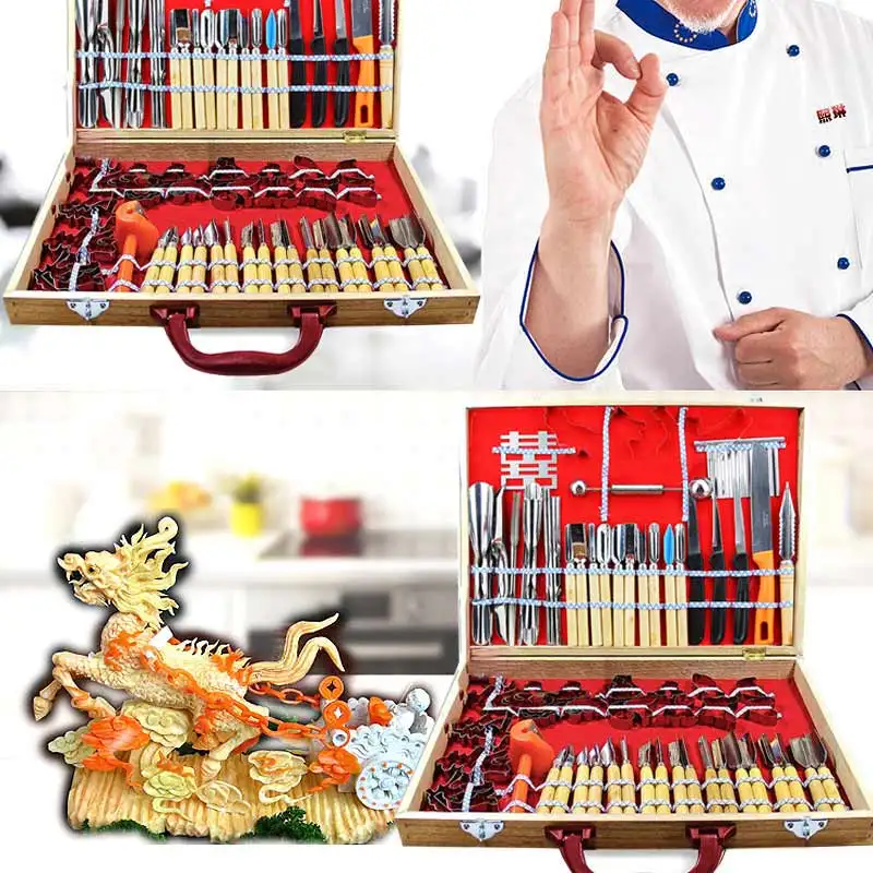 

80pcs/ Set Carving Tools Decorators Fruit Vegetable Garnishing Cutting Engraving Peelers Cutters Tool Sets XB 66
