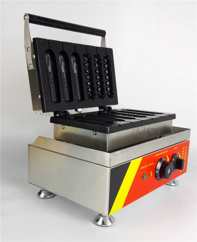Muffin Hot Dog Waffle Machine Commercial Non stick Lolly Hotdog Waffle