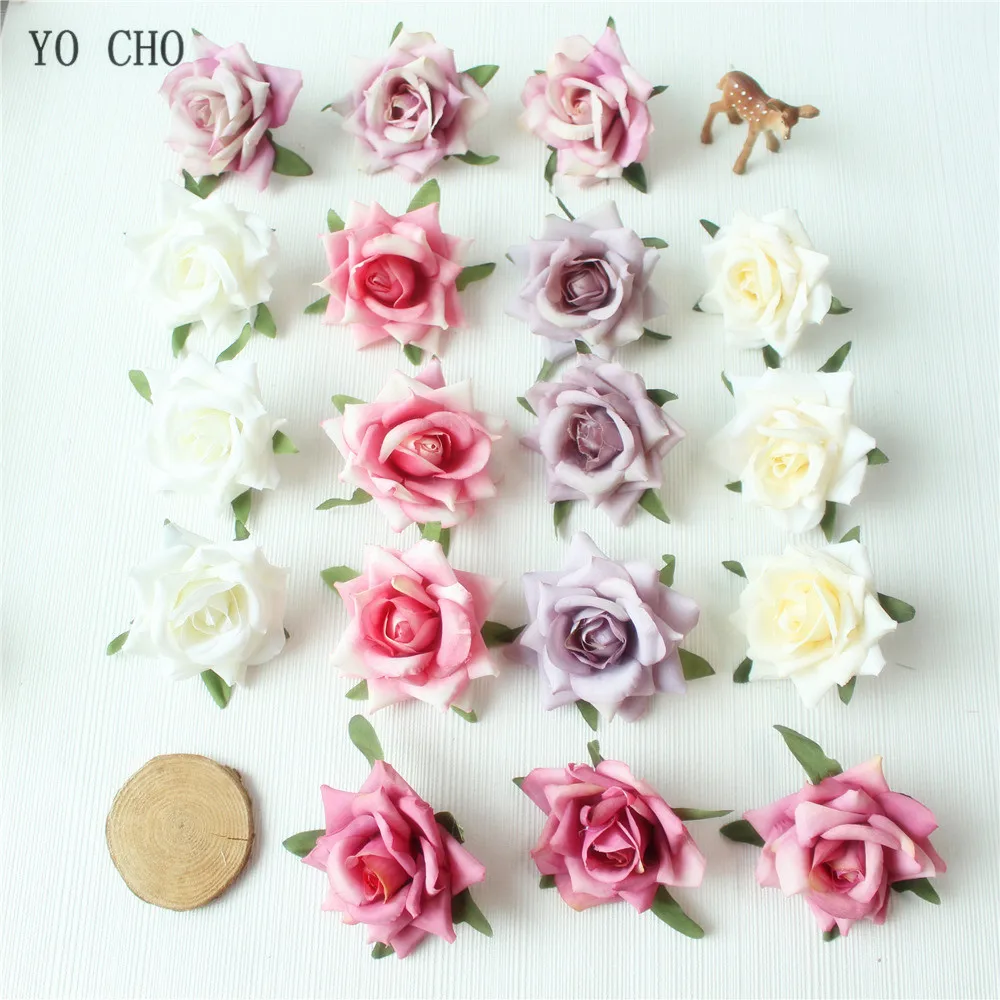 Rose Artificial Flower Head White Pink Silk Peony Wedding Party Decoration DIY Decorative Fake Flower  (16)