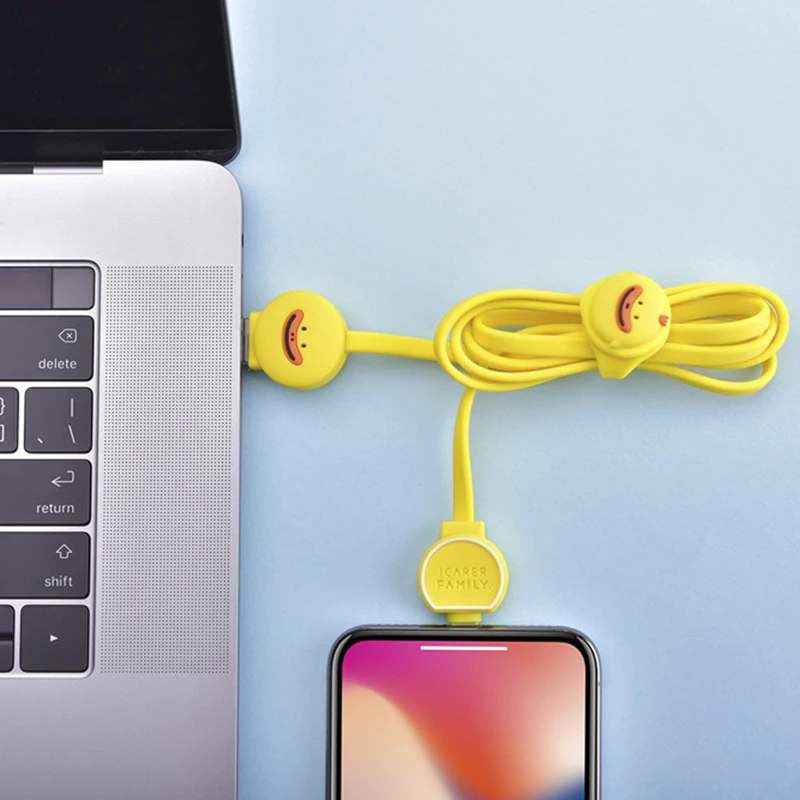 1 м милый мультяшный Micro USB кабель для IPhone samsung type-c зарядный Магнитный зарядный адаптер usb type C кабели для мобильных телефонов