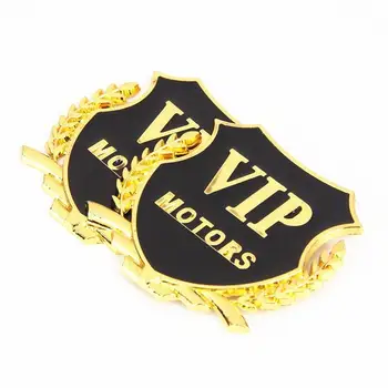 

2pcs/Lot 3D Logo VIP MOTORS Metal Car Chrome Emblem Badge Decal Door Window Body Auto Decor DIY Sticker Car Decoration Styling