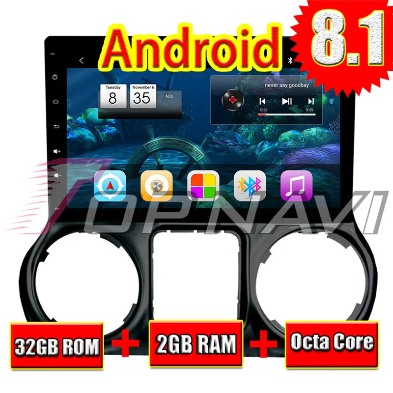 android 4.4 car gps For Jeep Wrangler 2014